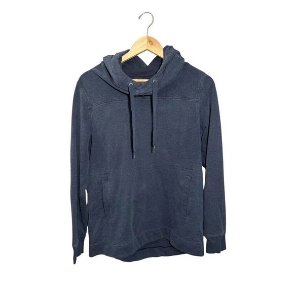 Lululemon‎ Womens Hoodie Hooded Sweatshirt Pullover Size 8 Navy Blue *Small Hole - Picture 1 of 8